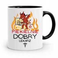Kubek Czarny Dla Doktora Piekielnie Dobry Lekarz Z Nadrukiem Ze Zdjęciem