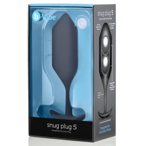 b-vibe snug plug 5 black - silikonowy ciężki model anatomiczny 371g na Arena.pl