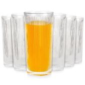 6x Szklanki Ryflowane do Napojów Wody Drinków Zestaw Komplet Szklanek 320ml