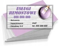 Wizytówki REKLAMOWE Foliowane 1000 szt USŁUGI REMONTOWE