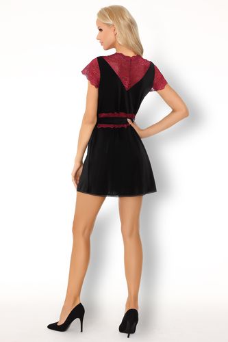 SZLAFROK DAMSKI CZARNY PIĘKNA KORONKA STRINGI L/XL na Arena.pl