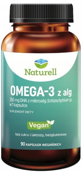 Naturell OMEGA-3 z alg kwasy omega 3 vegan 90 kapsułek zdjęcie 1