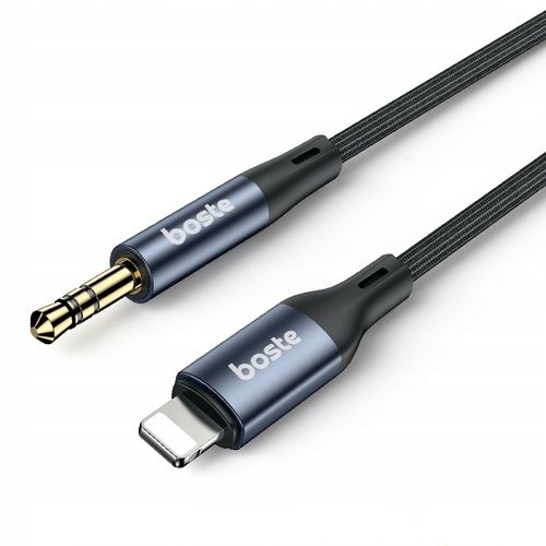 BOSTE KABEL ADAPTER PRZEJŚCIÓWKA AUDIO LIGHTNING DO IPHONE MINI-JACK AUX 1M na Arena.pl