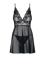 idillia babydoll ze stringami czarna s/m obsessive