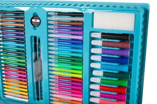 ZESTAW DO MALOWANIA RYSOWANIA ARTYSTYCZNY WALIZKA Niebieska DZIECI PREZENT na Arena.pl