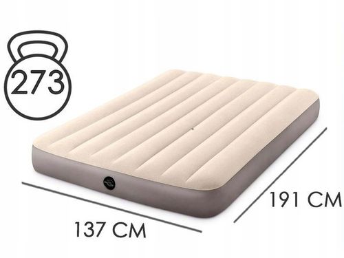 Materac Dmuchany Welurowy 2-osoobowy Turystyczny Łóżko 191x137x25cm Intex na Arena.pl