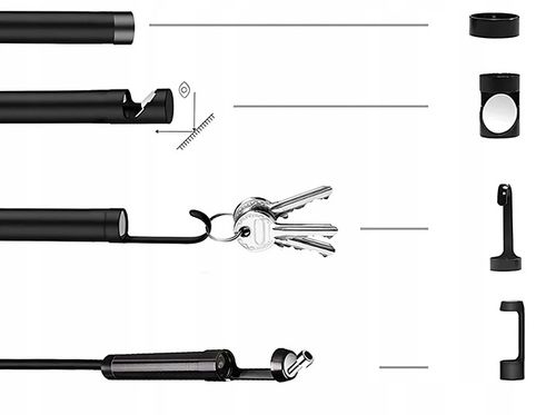 KAMERA INSPEKCYJNA ENDOSKOP 3M LCD HD 4,3" 8MM FULL HD 360° MICRO SD 64GB na Arena.pl