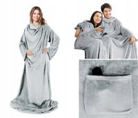 Koc Z Rękawami 150x180 Ciepły Na Prezent Szlafrok Bluza Kolory Wybór Gruby