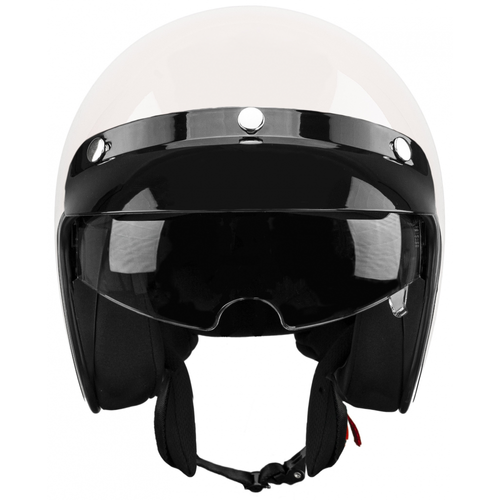 Kask na skuter motocyklowy otwarty z daszkiem BB 588 -przeźroczysta blenda XL biały na Arena.pl