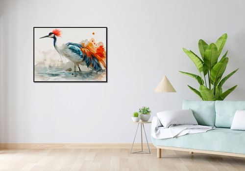 Plakat 100x75cm Żuraw w Akwareli na Arena.pl