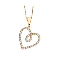 złoty wisiorek serce z cyrkoniami 333