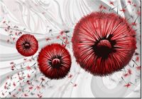 100 70CM OBRAZ PŁÓTNO CZERWONE DMUCHAWCE 2 PŁÓTNO RAMA