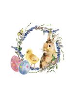 Serwetki papierowe wielkanocne zając kurczaczek pisanki, 20 szt.