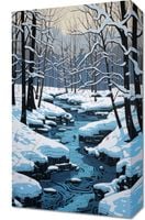 Obraz 30x50cm Rzeka przy Zimowej Porze