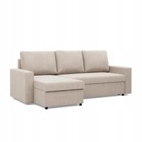 NAROŻNIK NEO BEŻOWY Nowoczesny KANAPA Rozkładana KRONOS VELVET BONELL