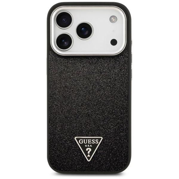 Etui Guess Glitter Triangle Logo MagSafedo iPhone 17 Pro czarny zdjęcie 3