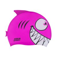 Czepek pływacki silikonowy dla dzieci na basen Aqua-Sport Junior Shark Pink