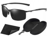 ALUMINIOWE MĘSKIE OKULARY POLARYZACYJNE CZARNE 559
