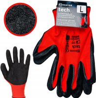 rękawice robocze mercator tech red+black latex - l - 1 para