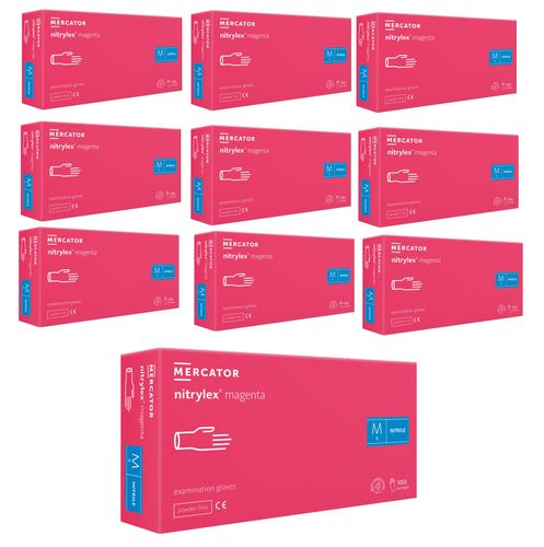 rękawice nitrylowe 100 szt. 8-m nitrylex magenta - 10 szt. na Arena.pl