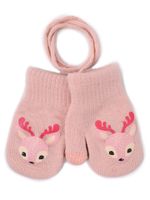 Rękawiczki dziewczęce jednopalczaste ze sznurkiem dotykowe 16 cm YOCLUB