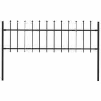 Panel ogrodzeniowy z grotami, 1,7 x 0,6 m, czarny
