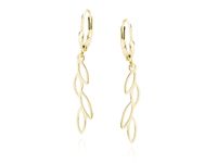 WISZĄCE AŻUROWE POZŁACANE KOLCZYKI LISTKI LIŚCIE