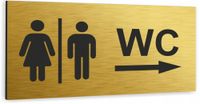 Tabliczka na drzwi oznaczenie WC z dibondu ZŁOTA DOWOLNY TEKST NADRUK UV