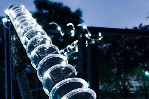 WĄŻ LED ŚWIETLNY ZEWNĘTRZNY TAŚMA ŁAŃCUCH LAMPKI ZIMNE FLASH IP67 230V 50m na Arena.pl