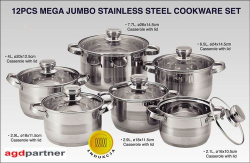 GARNKI KINGHOFF MEGA JUMBO 12 ELE [KH-4486] na Arena.pl