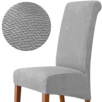 POKROWIEC NA KRZESŁO ŻAKARD ANTYPOŚLIZGOWY SZARY