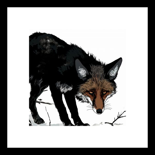 Plakat 20x20cm Nieufny Lis zdjęcie 3