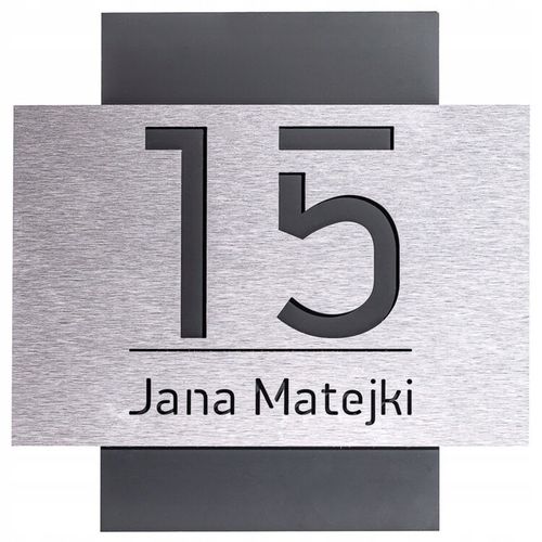 NOWOCZESNA TABLICZKA ADRESOWA Z NUMEREM DOMU ALUMINIUM 32x32cm NUMER NA DOM na Arena.pl