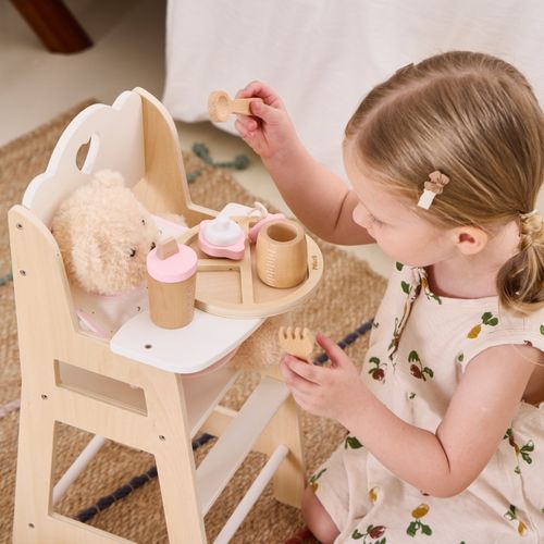 VIGA PolarB Drewniany Zestaw do Karmienia Lalki Torba - z Butelką i Śliniaczkiem na Arena.pl
