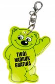 Brelok odblaskowy MIŚ reklamowy gadżet z twoim LOGO NADRUKIEM 50 sztuk