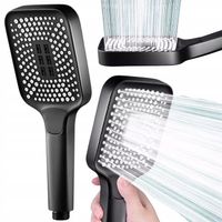 Słuchawka prysznicowa natryskowa 3 funkcje ekologiczna ANTICALC czarna