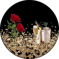 Opłatek na tort Urodziny 18 30 40 50 60 Balony Szampan Buty Szpilki