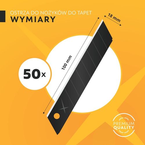 50 x Ostrza Segmentowe łamane do Nożyków Do Tapet 18mm ze Stali na Arena.pl