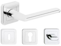 KLAMKA DRZWIOWA ISKRA KOLOR CHROM KOMPLET ROZET