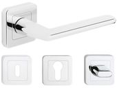 KLAMKA DRZWIOWA ISKRA KOLOR CHROM KOMPLET ROZET