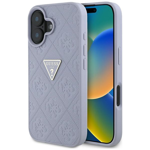 etui guess hot stamp 4g pattern triangle metal logo do iphone 16 zdjęcie 1