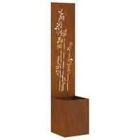 Donica ogrodowa z dekoracyjną płytą Rdzawy 32 x 140 cm