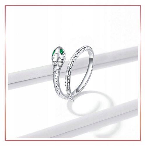 Srebrny Pierścionek Otwarty LŚNIĄCY WĄŻ S925 na Arena.pl