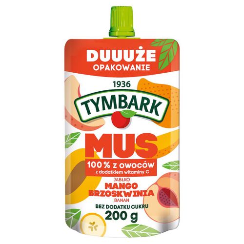 Tymbark Mus 100 % z owoców jabłko mango brzoskwinia banan 200 g na Arena.pl