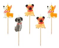 Świeczki pikery pieski, 5 szt.