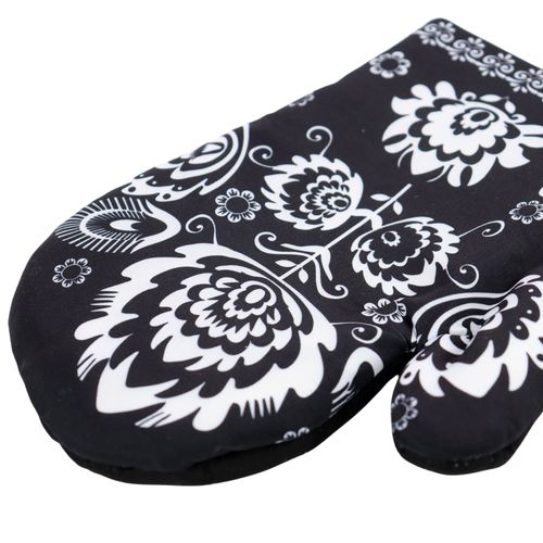 Rękawice kuchenne 18x27 z magnesem 2 szt. łowicki czarne na Arena.pl