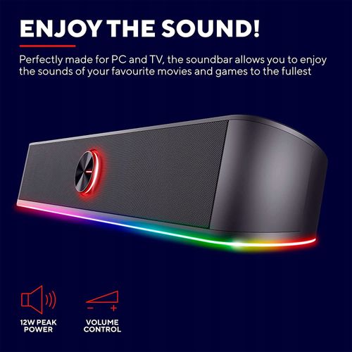 Trust GXT 619 THORNE RGB LED SOUNDBAR 2.0 6 W na Arena.pl