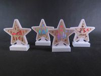 dekoracja drewniana gwiazda led wys. 19cm | 483851