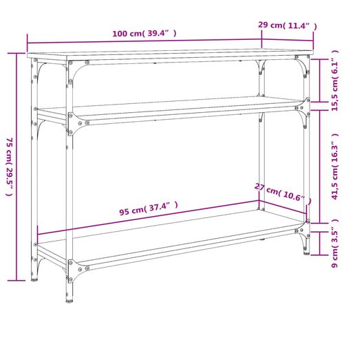 Stolik konsolowy, czarny, 100x29x75 cm na Arena.pl