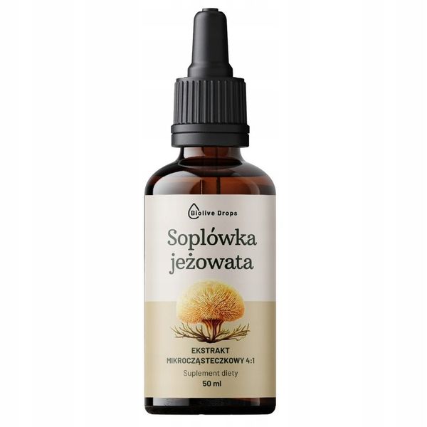 SOPLÓWKA JEŻOWATA KROPLE EKSTRAKT ADAPTOGENY Suplement lion's mane 50 ml zdjęcie 2